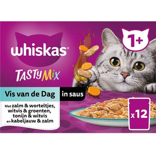Whiskas Tasty mix vis van de dag in saus