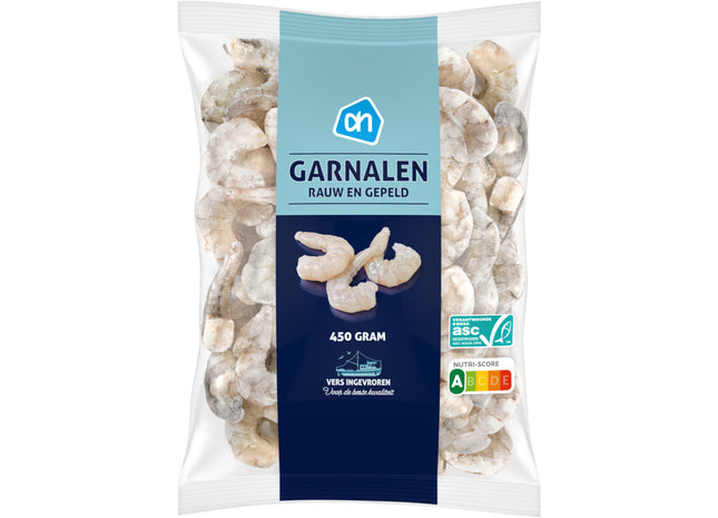 Gepelde roze garnalen rauw