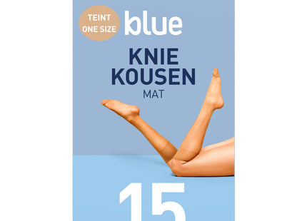 Blue Kneehighs satin finish 15 denier