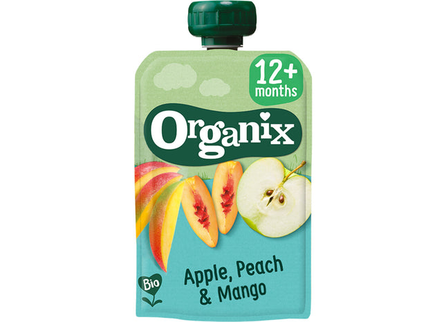 Organix Knijpfruit appel, perzik & mango 12m+  Dutchshopper