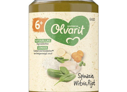 Olvarit Spinazie witvis rijst 6m+  Dutchshopper
