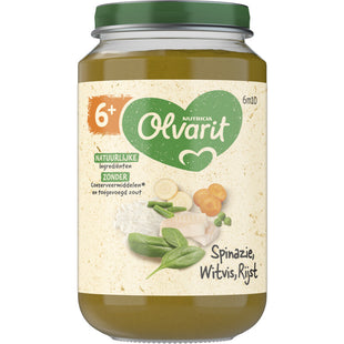 Olvarit Spinazie witvis rijst 6m+  Dutchshopper