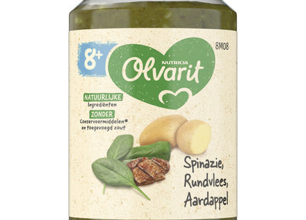 Olvarit 8+ months spinach beef potato