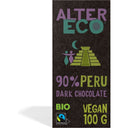 Alter Eco 90% peru dark chocolate vegan