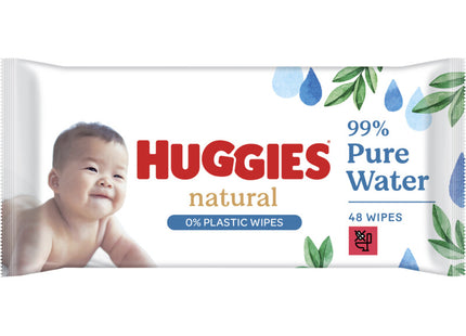 Huggies Natural Babyfeuchttücher aus 0 % Kunststoff
