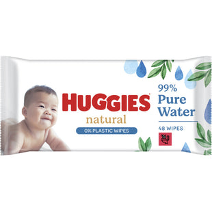 Huggies Natural Babyfeuchttücher aus 0 % Kunststoff
