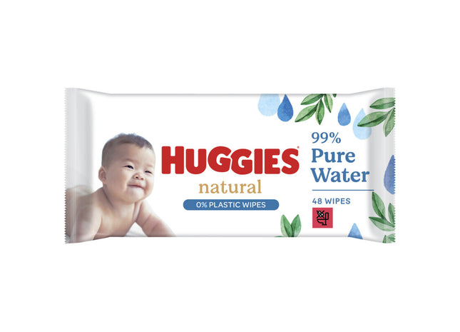 Huggies Natural Babyfeuchttücher aus 0 % Kunststoff