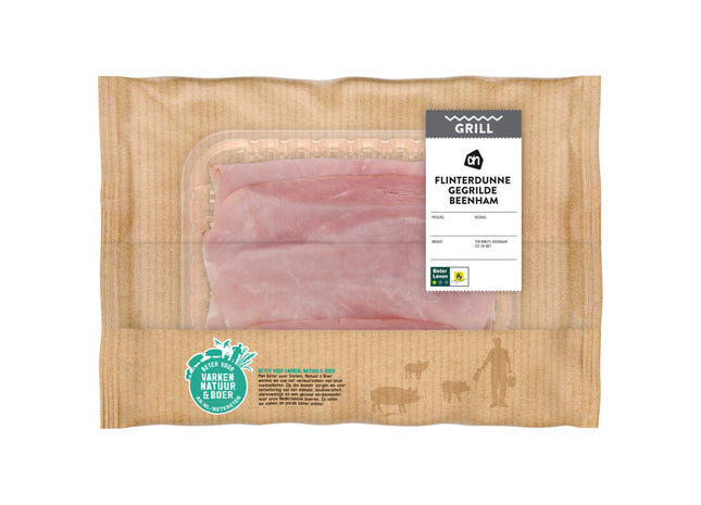 Flinterdunne gegrilde beenham