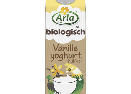 Arla Organic vanilla yoghurt half full