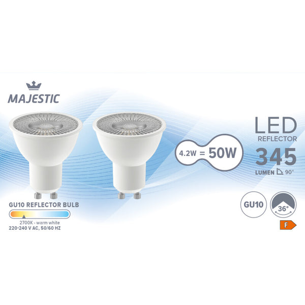 Majestic LED filament spotlight G10 50W 2-pack