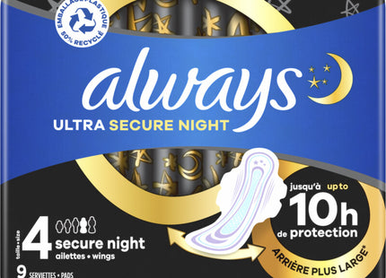 Always Ultra secure night wings sanitary pads