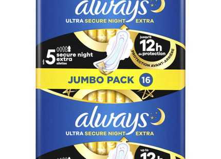 Always Ultra secure night extra wings big pack