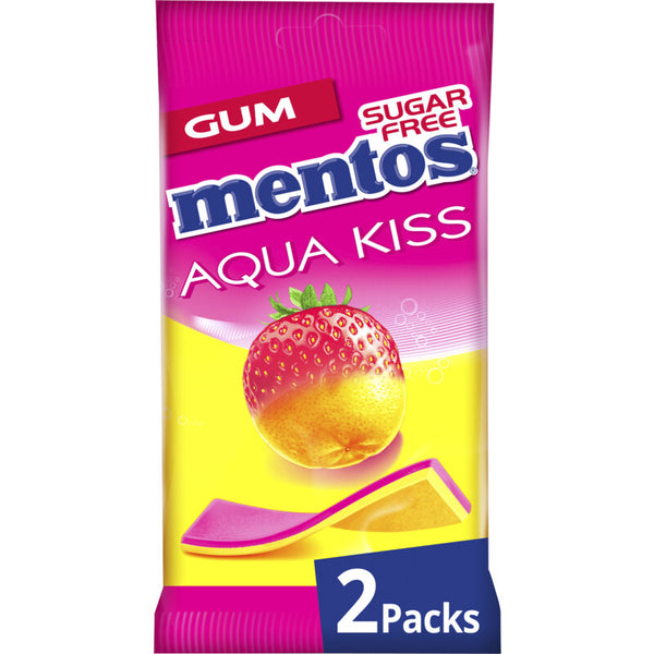 Mentos Gum Aqua kiss strawberry mandarin 2-pack  Dutchshopper