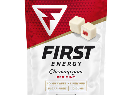 First Energy Gum Red mint met cafeïne