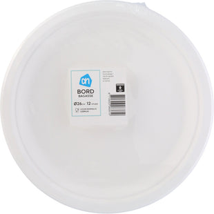 Bord rond wit bagasse 260mm