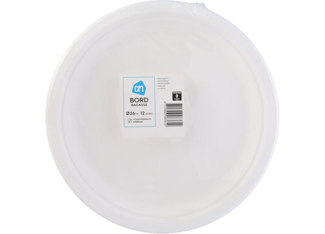 Bord rond wit bagasse 260mm