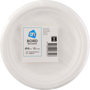 Bord rond wit bagasse 180mm