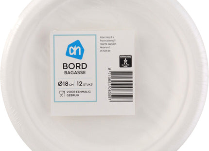 Bord rond wit bagasse 180mm