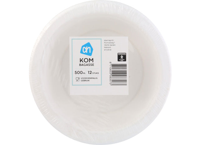 Kom rond wit bagasse 500ml