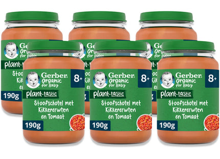 Gerber Organic Baby stew chickpeas 8+ months 6-pack