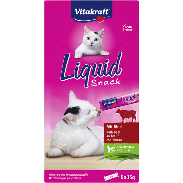Vitakraft Liquid Snack rund & kattengras 6 st  Dutchshopper