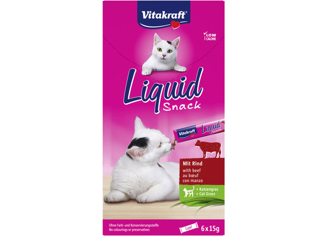 Vitakraft Liquid Snack rund & kattengras 6 st  Dutchshopper