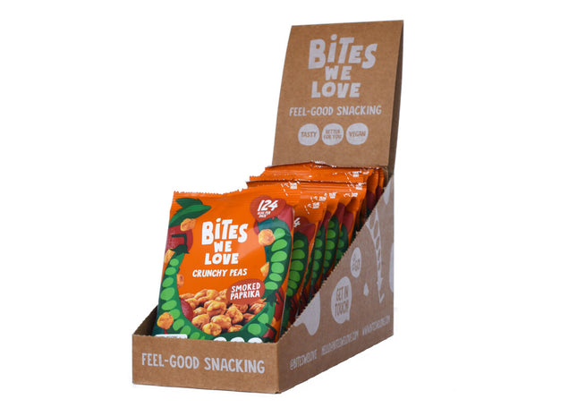 BitesWeLove Crunchy peas smoked paprika 12-pack