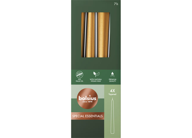 Bolsius Gotische kaarsen metallic golden orange