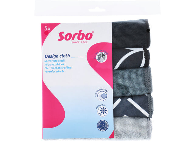Sorbo Microvezeldoek zwart grijs