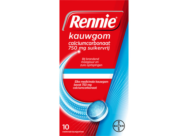 Rennie Kauwgom calciumcarbonaat suikervrij