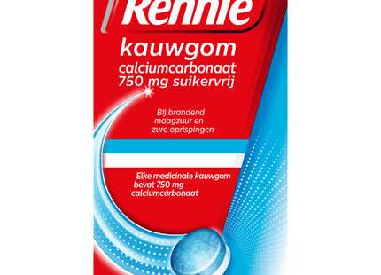 Rennie Chewing gum calcium carbonate sugar-free