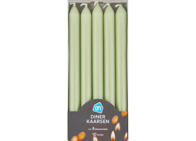 Dinerkaarsen groen 8 branduren