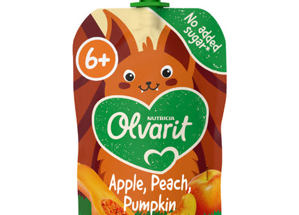 Olvarit Knijpfruit apple, peach, pumpkin 6mnd+