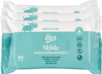 Etos Baby lotion wipes mild plastic-free