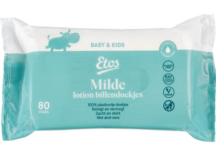 Etos Baby lotion wipes mild plastic-free