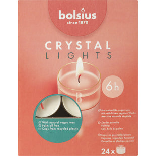 Bolsius Waxinelichtjes clear cup 6 branduren
