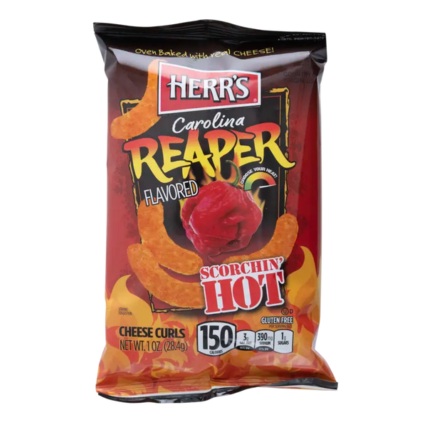 Herr's Carolina Reaper scorching hot cheese curls