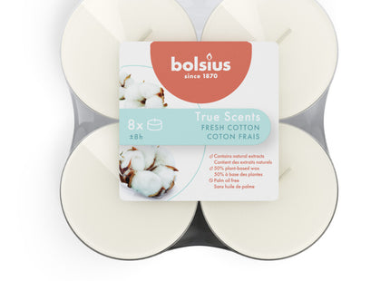 Bolsius True scents fresh cotton 8uurs