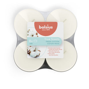 Bolsius True scents fresh cotton 8uurs