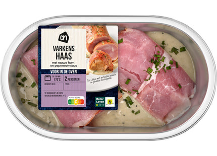 Oven varkenshaas rauwe ham pepersaus