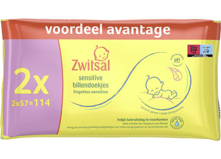 Zwitsal Sensitive baby wipes 2-pack