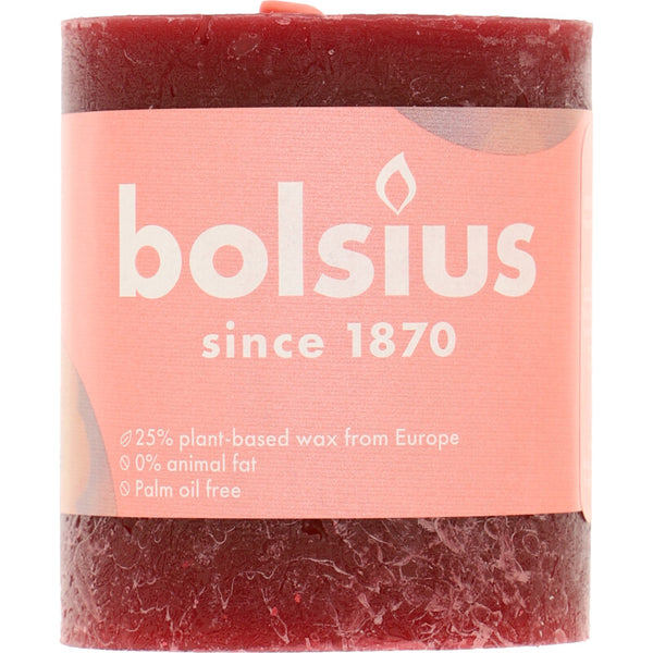 Bolsius Rustikale Kerze Bordeaux 8cm