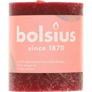 Bolsius Rustikale Kerze Burgunderrot 8cm