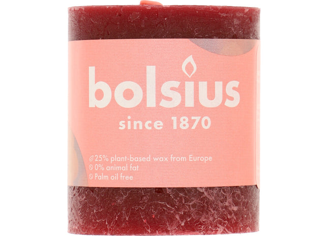 Bolsius Rustieke kaars bordeaux 8cm