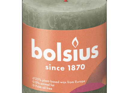Bolsius Rustieke kaars olijfgroen 8cm