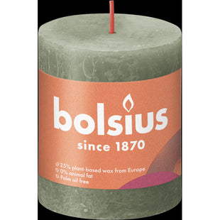 Bolsius Rustieke kaars olijfgroen 8cm