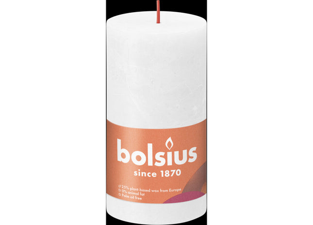 Bolsius Rustieke kaars wit 13cm
