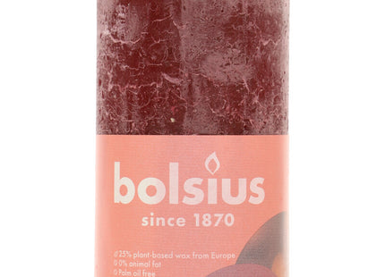 Bolsius Rustikale Kerze Burgunderrot 13cm