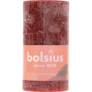 Bolsius Rustikale Kerze Burgunderrot 13cm