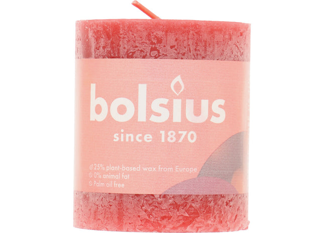 Bolsius Rustieke kaars 8cm rood